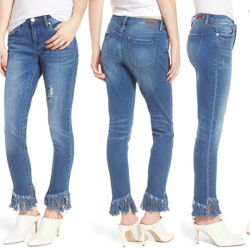 BlankNYC Fray Hem Skinny Jeans